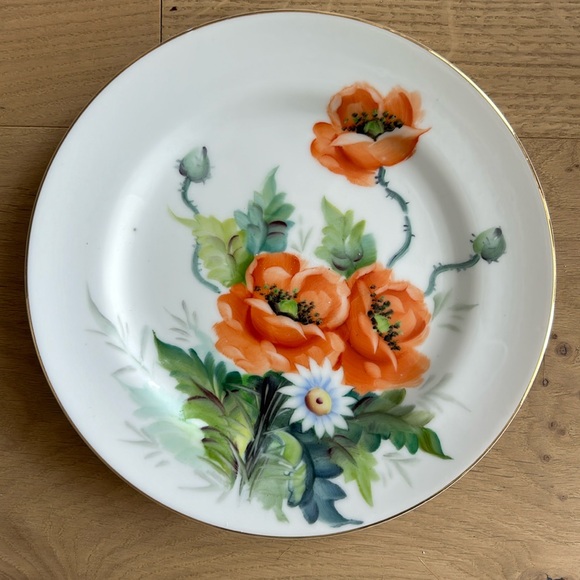 Ohata China porcelain poppy print plate - Picture 1 of 4